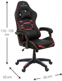 Καρέκλα Gaming Raptor Inferno-Kokkino