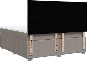 vidaXL Κρεβάτι Boxspring με Στρώμα Taupe 180x200 εκ. Υφασμάτινο