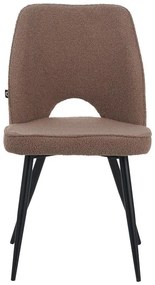 Καρέκλα Renish ύφασμα cappuccino - μαύρα μεταλλικά πόδια 61x47x91,5 εκ. 47x61x91.5 εκ.
