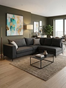 Γωνιακός καναπές Ricap-Gkri Skouro