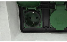 vidaXL Πολύπριζο Κήπου 4 Θέσεων Αδιάβροχο Λευκό από Ρητίνη