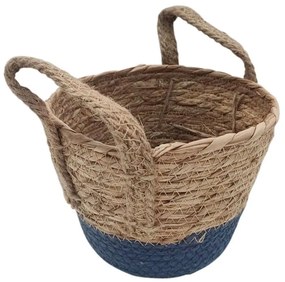 Καλάθι Με Βάση 00.06.61189 17x13,5-15cm Ψάθινο Blue Mat