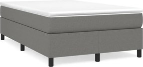 vidaXL Κρεβάτι Boxspring με Στρώμα Σκούρο Γκρι 120x200 εκ. Υφασμάτινο