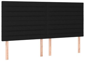 vidaXL Κρεβάτι Boxspring με Στρώμα &amp; LED Μαύρο 180x200 εκ. Υφασμάτινο