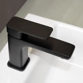 Μπαταρία νιπτήρος Eurorama Quadra-Μαύρο Ματ