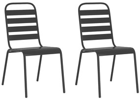 vidaXL Σετ Τραπεζαρίας Κήπου 3 Τεμαχίων Ανθρακί από Ατσάλι