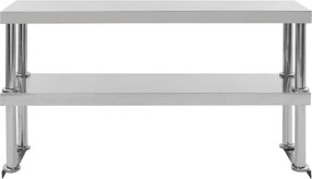 vidaXL Ράφι Επιτραπέζιο για Πάγκο Διώροφο 120x30x65 εκ. Ανοξ. Ατσάλι