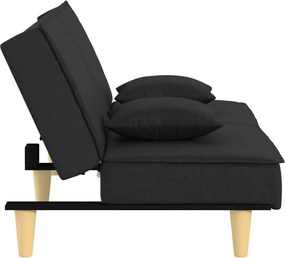 vidaXL Καναπές Κρεβάτι Μαύρος Υφασμάτινος