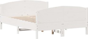 vidaXL Σκελετός Κρεβ. Χωρίς Στρώμα Λευκό 120x190 εκ Μασίφ Πεύκο