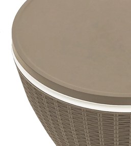 vidaXL Τραπέζι / Ψυγείο 3 σε 1 Ανοιχτό Καφέ από Πολυπροπυλένιο