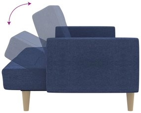 vidaXL Καναπές - Κρεβάτι Διθέσιος Μπλε Υφασμάτινος