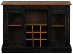 vidaXL Sideboard HALDEN 2 συρόμενες πόρτες μαύρο 112x40x80 cm