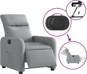vidaXL Πολυθρόνα Ανακλινόμενη Ηλεκτρική Ανοιχτό Γκρι Υφασμάτινη