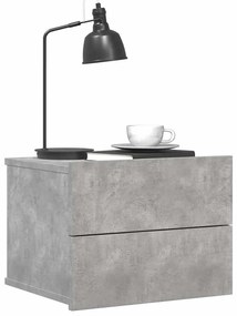 vidaXL Κομοδίνα 2 τεμ. Γκρι Σκυροδέματος 40x30x30 εκ. από Επεξ. Ξύλο