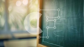 Intra Συλλεκτικό Ξύλινο Παζλ Plywood 4mm - Πράσινος πίνακας κιμωλίας σε μια άδεια τάξη Σε Ξύλινο Κουτί - Διαστάσεις Puzzle: 10x10 cm – 25 κομμάτια