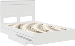 vidaXL Κρεβάτι Αποθήκης Λευκό 120 x 190 cm Επεξεργασμένο ξύλο