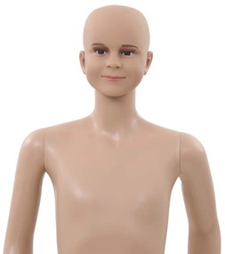 vidaXL Κούκλα Βιτρίνας Παιδική Μπεζ 140 εκ. με Γυάλινη Βάση