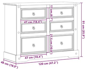 ΣΥΡΤΑΡΙΕΡΑ CORONA 120 X 48 X 91 ΕΚ. ΑΠΟ ΜΑΣΙΦ ΞΥΛΟ ΠΕΥΚΟΥ 4005677