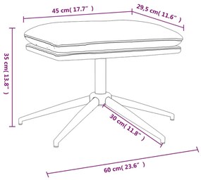 vidaXL Υποπόδιο Taupe 60x60x35 εκ. Υφασμάτινο