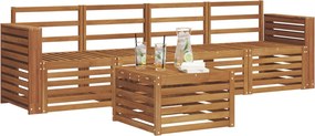 vidaXL Σετ Καναπέ 5 pcs Φυσικό Στερεό Ξύλο Ακακίας