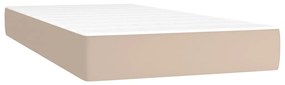 vidaXL Κρεβάτι Boxspring Στρώμα&LED Καπουτσίνο 120x190 εκ. Συνθ. Δέρμα