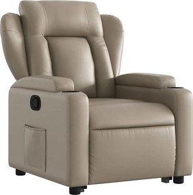 vidaXL Πολυθρόνα Ανακλινόμενη με Ανύψωση Καπουτσίνο Συνθ. Δέρμα