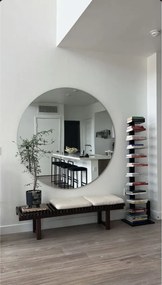 Stewehome Στρογγυλός καθρέφτης τοίχου 100 cm χωρίς πλαίσιο Λευκό