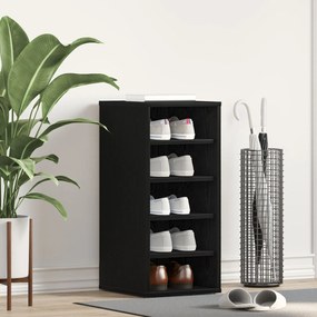 vidaXL Ντουλάπα Παπουτσιών Μαύρη Δρυς 32x35x70 εκ Επεξεργασμένο Ξύλο
