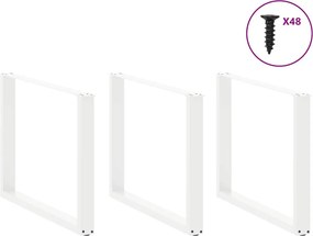vidaXL Πόδια Τραπεζαρίας σε Σχήμα U 3 τεμ. Λευκά 100x(72-73) εκ. Ατσάλι