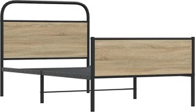 vidaXL Πλαίσιο Κρεβατιού Χωρ. Στρώμα Sonoma Δρυς 90x190 εκ Επεξ. Ξύλο