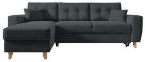 Καναπές Γωνιακός ArteLibre Αναστρέψιμη Γωνία JESSIE 235x160x85cm Σκούρο Γκρι-14190039