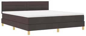 vidaXL Κρεβάτι box spring με στρώμα με στρώμα Σκούρο καφέ Σκούρο καφέ