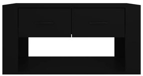 Τραπεζάκι Σαλονιού Μαύρο 80x50x40 εκ. Επεξεργασμένο Ξύλο - Μαύρο