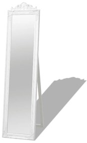 Καθρέφτης Επιδαπέδιος με Μπαρόκ Στιλ Λευκός 160 x 40 εκ. - Λευκό