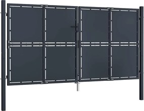 vidaXL Πόρτα Κήπου Ανθρακί 300x175 εκ. από Ατσάλι