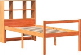 vidaXL Κρεβάτι Βιβλιοθήκη Χωρίς Στρώμα Καφέ 75x190 εκ Μασίφ Πεύκο
