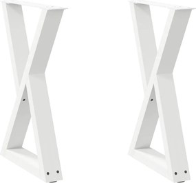 vidaXL Πόδια Τραπεζαρίας 2 τεμ. Λευκά 60x(72-73,3) εκ. Ατσάλι