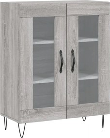 vidaXL Ντουλάπι Γκρι Sonoma 69,5 x 34 x 180 εκ. Επεξεργασμένο Ξύλο