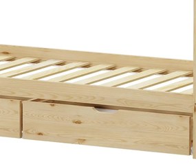 Κρεβάτι παιδικό Mellin τύπου Montessori με 2 συρτάρια ξύλο φυσικό 90x190 εκ. 90x190x140 εκ.