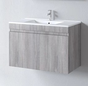 Bathroom Βench with sink OMEGA 90 Grey Oak 87x44x60 cm 90x45x60 εκ.