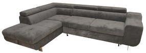 Καναπές Κρεβάτι Γωνιακός ArteLibre CASABLANCA Σκούρο Γκρι 280x203x78-93cm