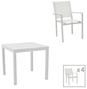 Τραπεζαρία Κήπου Zacreta-Kliton 200-000806 (Σετ 5Τμχ) White Five Seater
