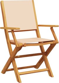 vidaXL Σετ Τραπεζαρίας Κήπου 7 τεμ. Μπεζ Ύφασμα/Μασίφ Πεύκου