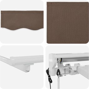 vidaXL Ηλεκτρικό Αναδιπλούμενο Σκίαστρο Taupe 5 x 3 m