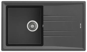 Teka Stone 50 B-TG 1C 1E Dark Grey Ένθετος Γρανιτένιος Νεροχύτης 50cm