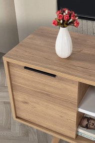 Έπιπλο Τηλεόρασης Sapphire Δρυς / Λευκό POUL 130x35x18