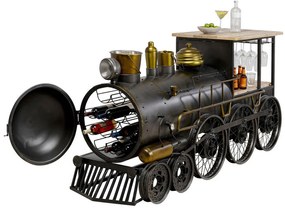 TRAIN ΚΟΝΣΟΛΑ BAR GUNMETAL ΦΥΣΙΚΟ 226x60xH104cm - 05-0722