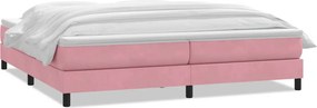 vidaXL Κρεβάτι Boxspring με Στρώμα Ροζ 180x210 εκ. Βελούδινο