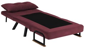 Πολυθρόνα-κρεβάτι Ethereal pakoworld ύφασμα κεραμιδί-μαύρο 60x78x78εκ