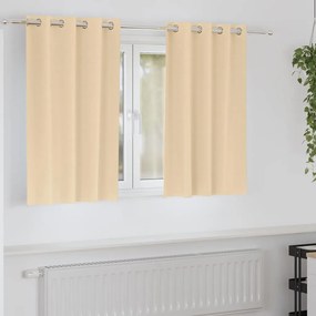 vidaXL Κουρτίνες με κουρτίνες 2 pcs Κρεμ Πολυεστέρας